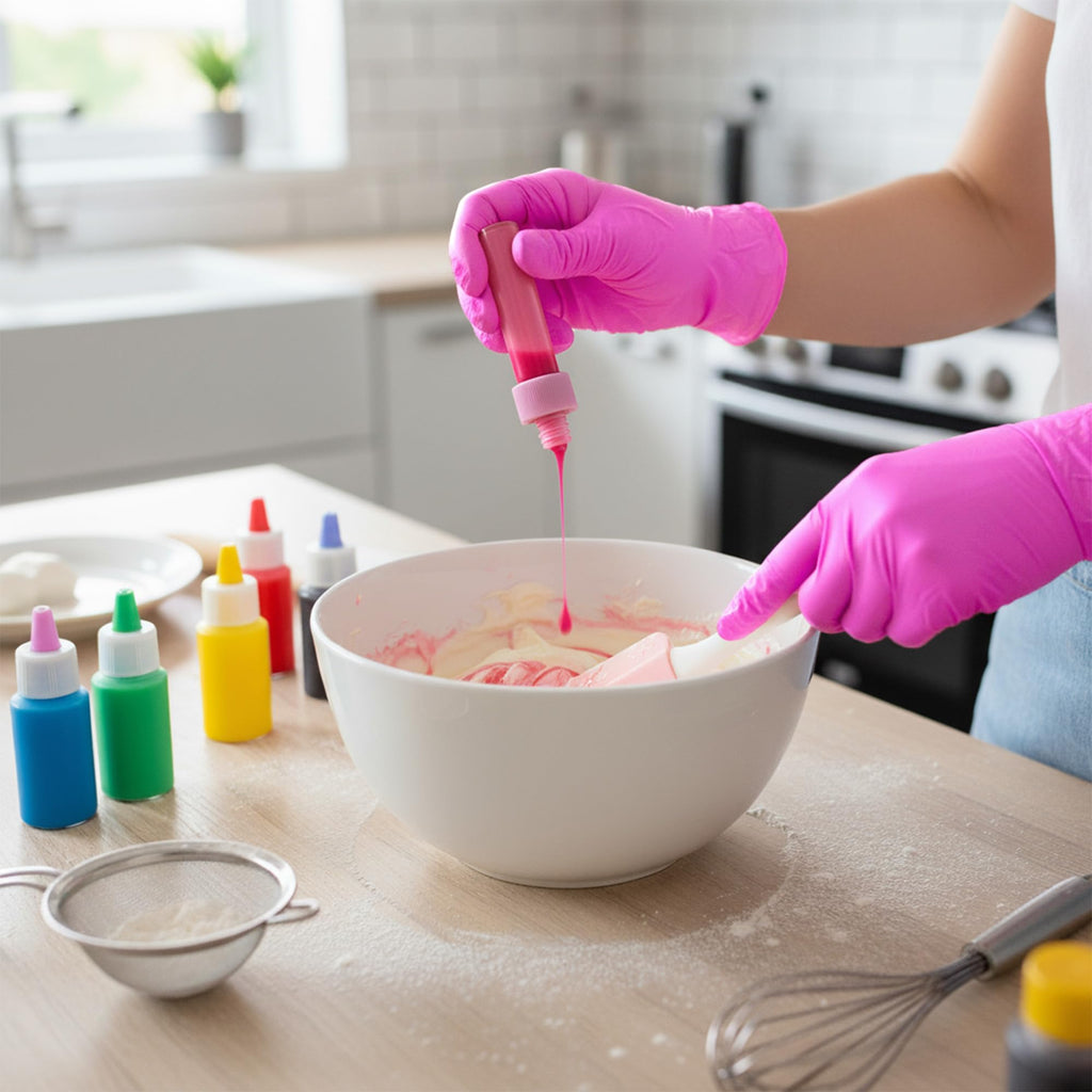 SwiftGrip Pink Gloves Powder-Free Nitrile Gloves, 100ct Box - 3-Mil, Gloves Disposable Latex Free, for Kitchen, Cleaning, Estheticians, Hair Stylist - Pink/Fuchsia(Medium)