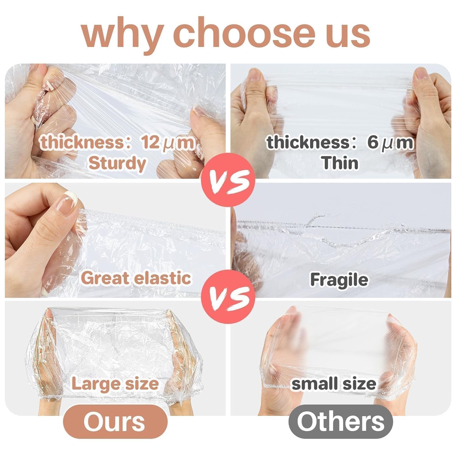 MAQIHAN Disposable Shower Caps - Large Waterproof Hair Caps for Deep Conditioning | Reusable Plastic for Travel