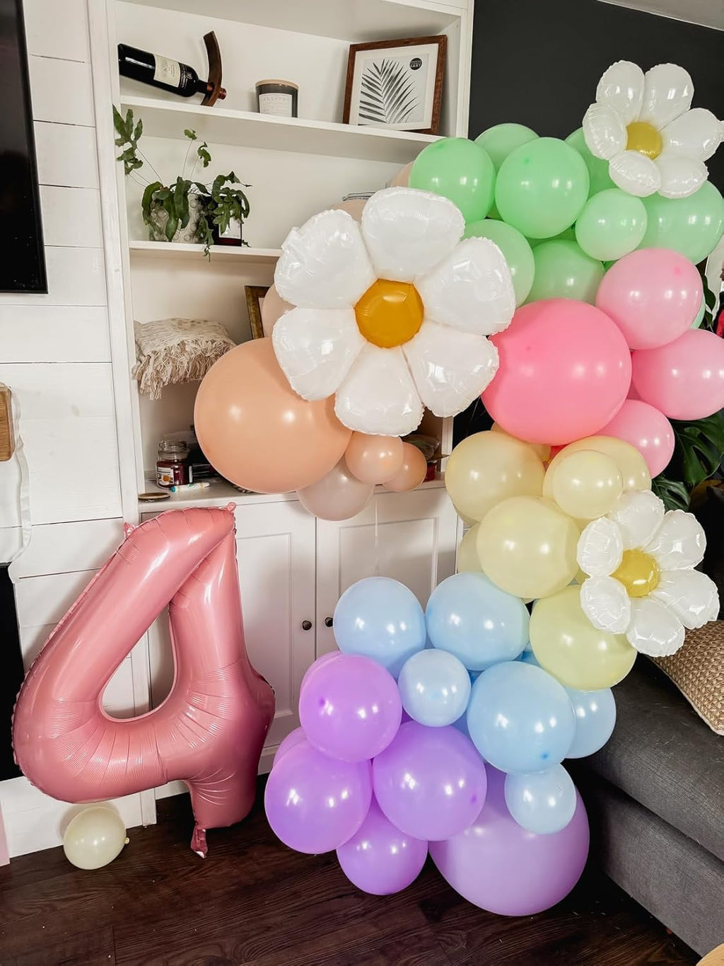 Pastel Pink 40-Inch Large Number Balloons by [Brand Name] - Perfect for 4th Birthday & Graduation Celebrations