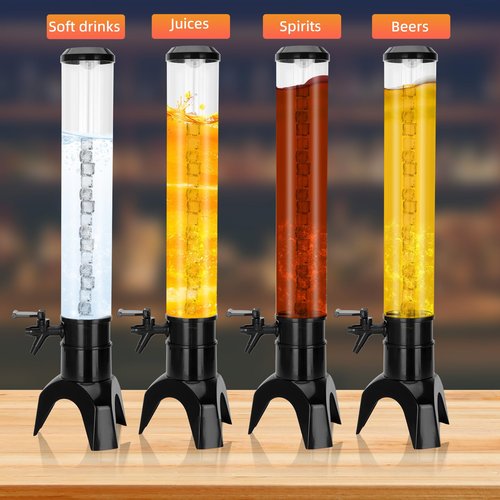 2PCS 3L Mimosa Tower Dispenser, 100 oz/3.2 qt Gravity Beverage Dispenser for Parties Bars Pubs Restaurants