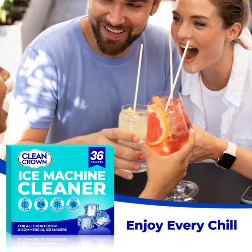 CleanCrown Ice Machine Cleaner (36 Pack), Ice Machine Descaler, Nickel Safe Cleaner and Descaler for Frigidaire, Opal, GE Profile, Kitchenaid Countertop and Nugget Ice Makers