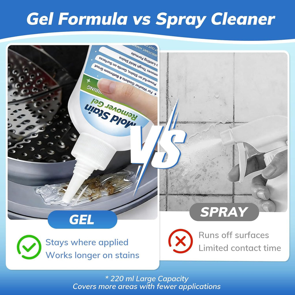 Regine Switzerland Mold-Stain Remover Gel - Low Odor Cleaner for Washing Machines & Bathrooms