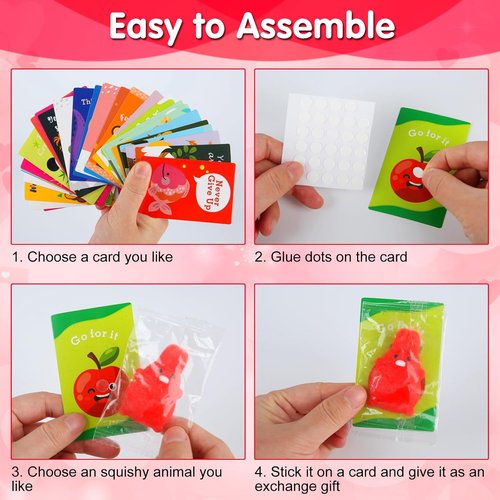 Kawaii Squishy Toys - 28 Pack Mochi Fidget Toys with Cards | Perfect Party Favors & Goodie Bag Stuffers for Kids 4-12