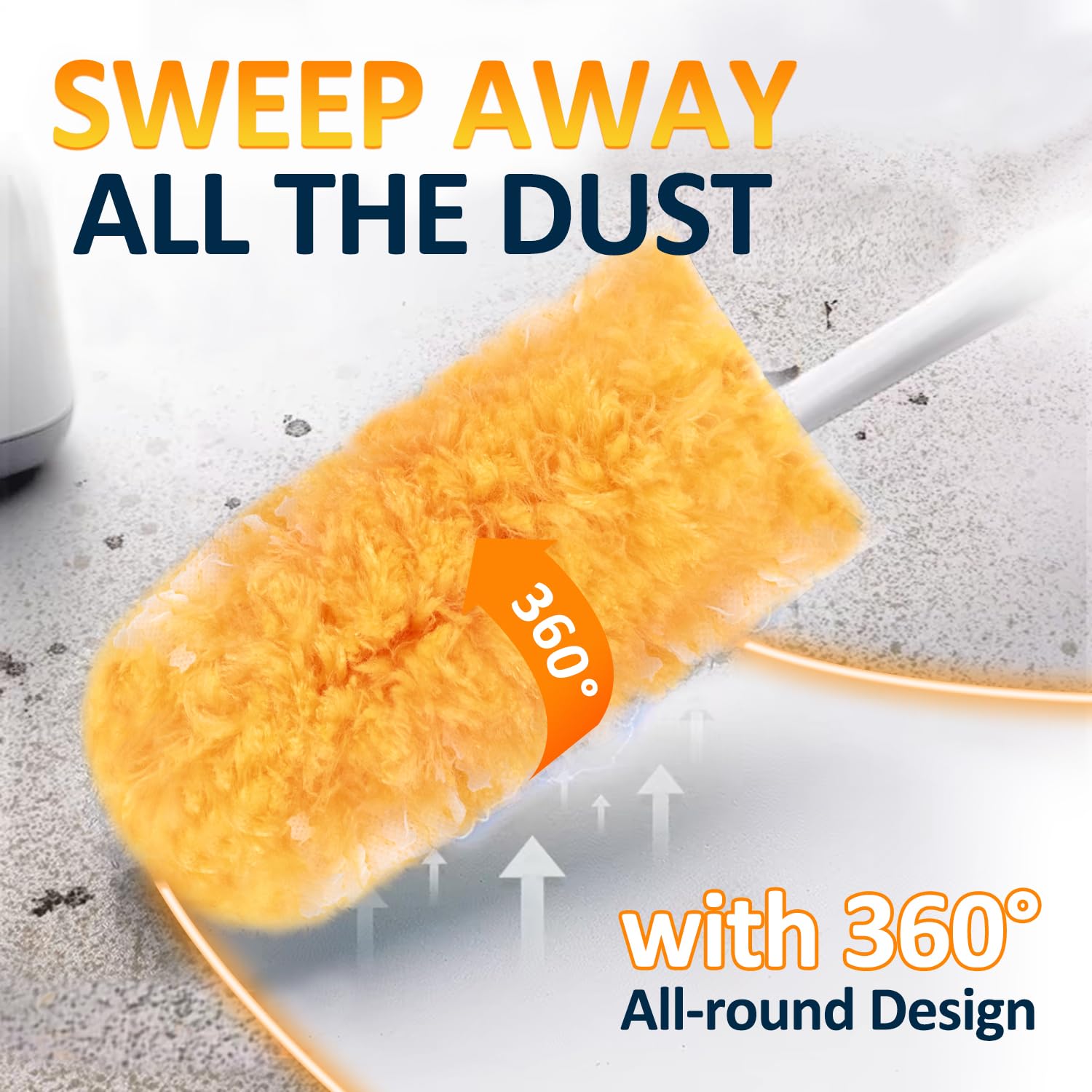 Heavy Duty Multi Surface 360°Heavy Duty 12 Duster Refills & 1 Handle, Compatible with Swiffer Dusters，Disposable Dusters for Cleaning