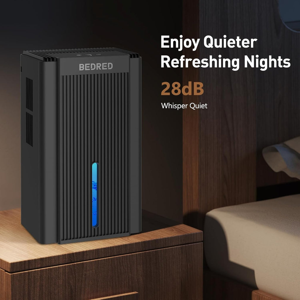 Skiennix Dehumidifier - 95 Oz Capacity for 1000 Sq. Ft. | Quiet Operation with Auto Shut Off & 7 Color Ambient Light (Black)