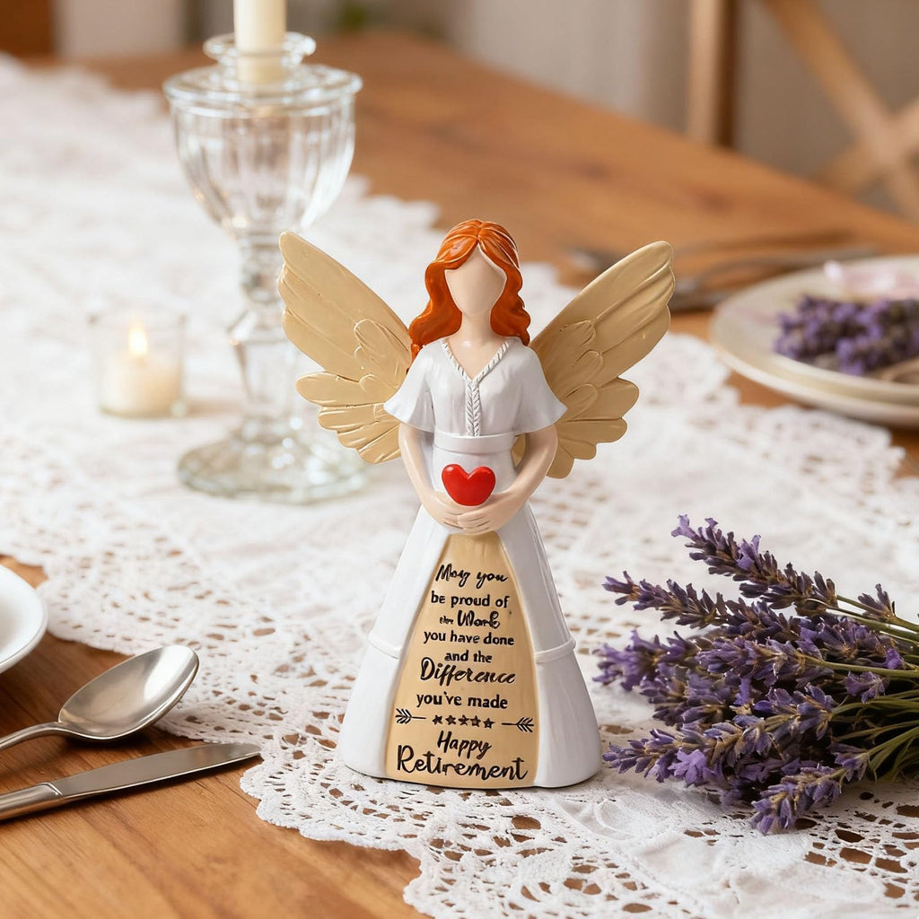 Regine Switzerland Retirement Angel Figurine - Handcrafted 8" Gift for Women | Perfect Retirement Party Decor