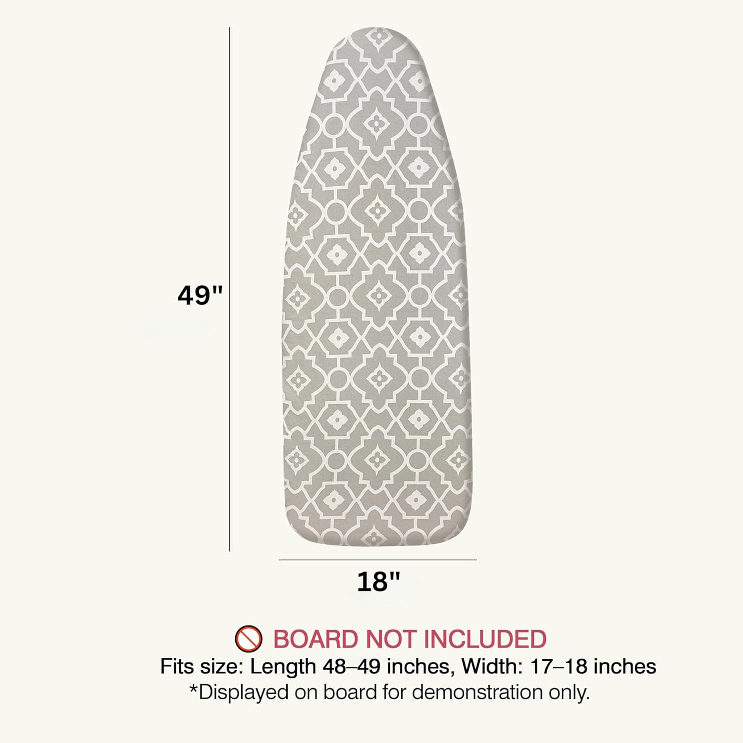 UniSimp Ironing Board Cover - Extra Thick Natural Cotton, Scorch & Stain Resistant | 18"x49" Geometric Design