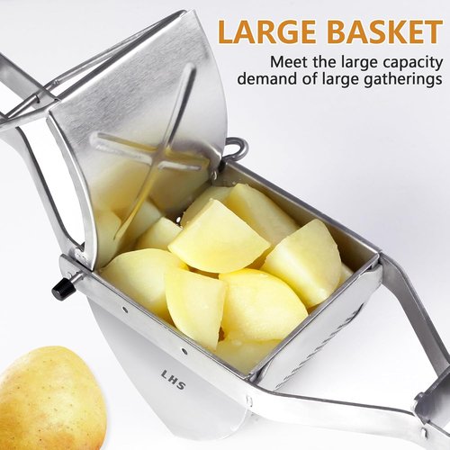 LHS Stainless Steel Potato Ricer & Masher - Heavy Duty, Ergonomic Grip, Extra Large Capacity, Dishwasher Safe - Black