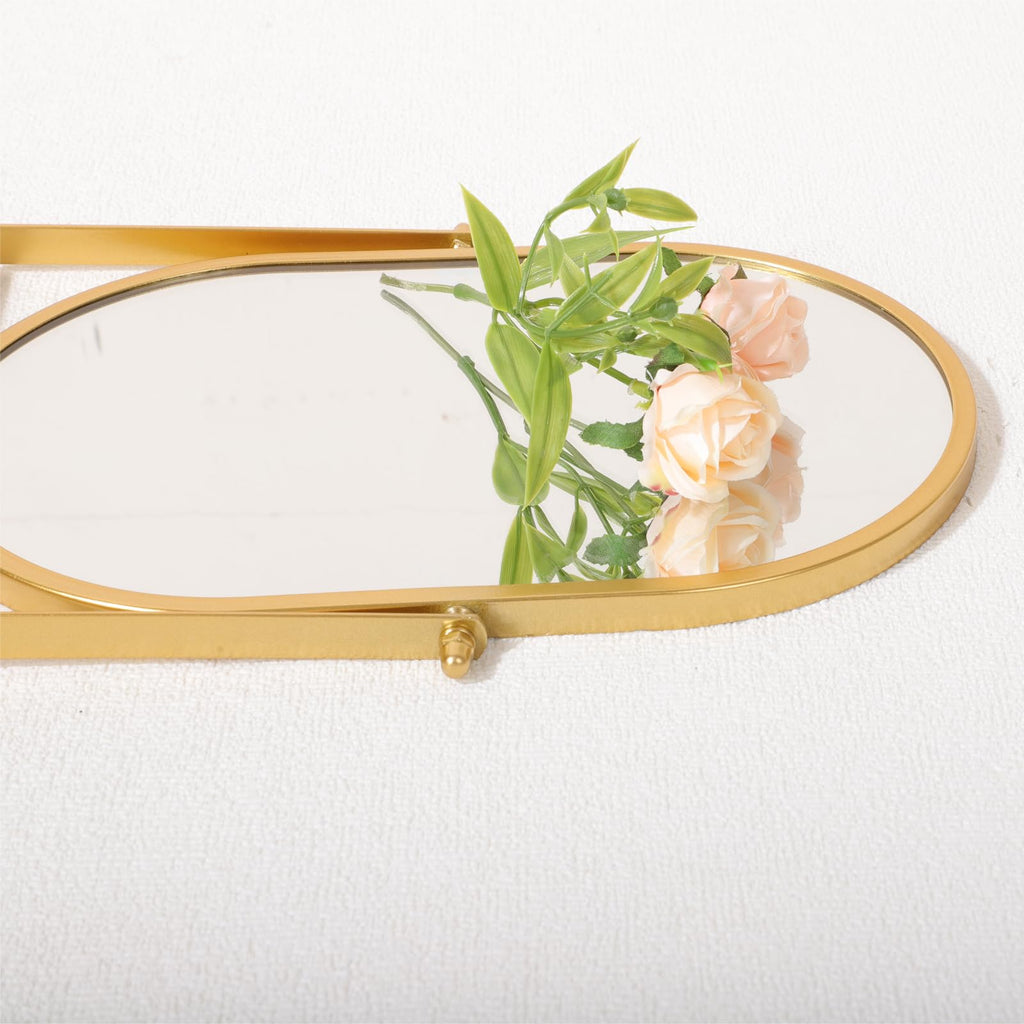 Numjeg Tabletop Mirrors Makeup Mirror Portable Vanity with Metal Frame Desk Table Mirror with 180°Adjust Dressing Room Rotate Good for Bedroom Bathroom