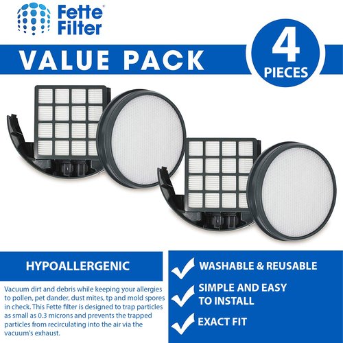 Fette Filter - Upright Vacuum Filter Kit Compatible with Hoover WindTunnel 3 Pro Pet. Compare to Part # 303903001 & 305687002. (Pack of 2)