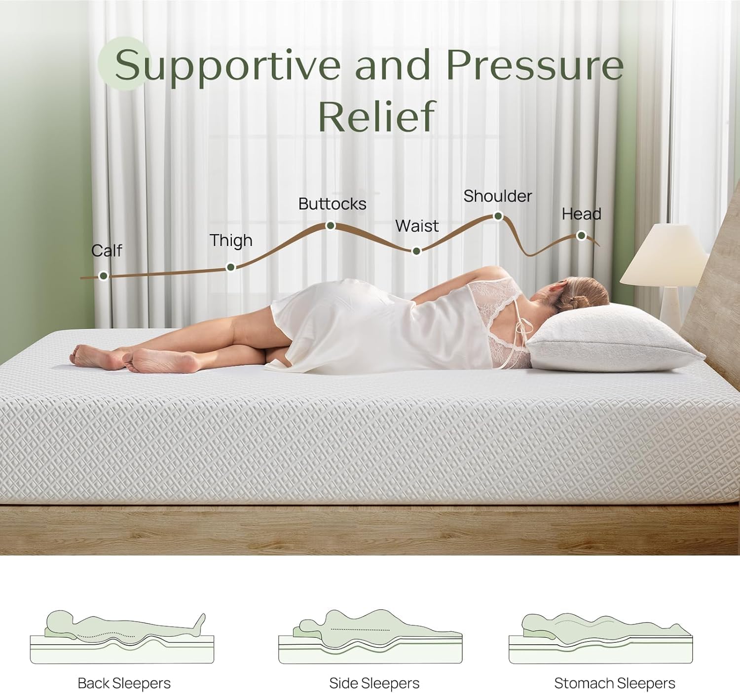 Rolanstar Twin Size Gel Memory Foam Mattress - 10 Inch, Fiberglass Free, Breathable & Supportive, CertiPUR-US Certified