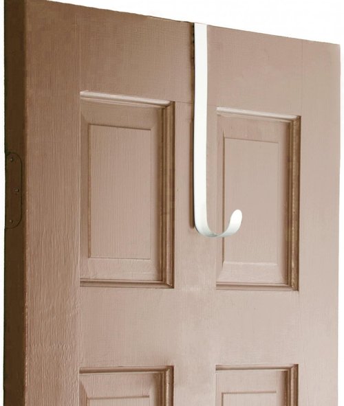 AnapoliZ Wreath Hooks - Elegant Metal Door Hanger for Coats, Towels & Holiday Decor | Sturdy White Design (1 Piece)