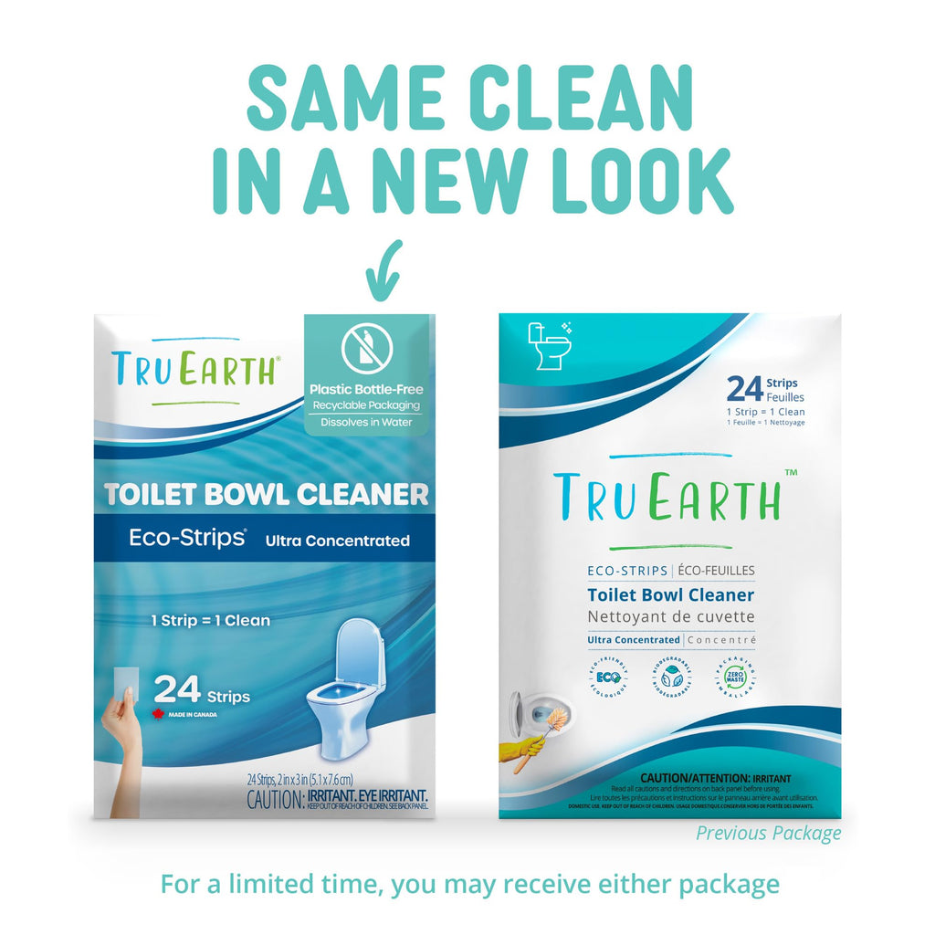 Tru Earth Toilet Bowl Cleaner Eco-Strips | Plastic Jug-Free, Septic-Safe for Cleaning | Easy to Use | 24 Strips