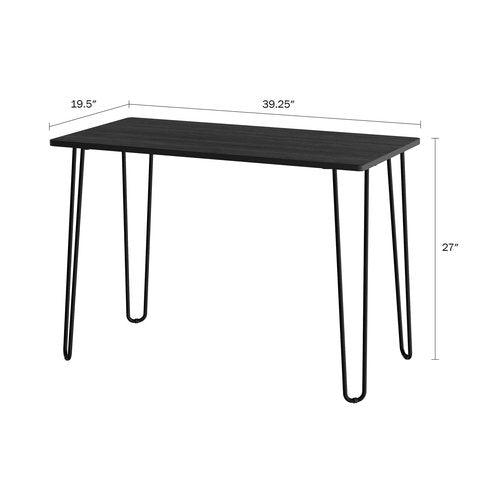 Desk with Hairpin Legs - Modern Industrial Style Home Decor - Woodgrain-Look and Steel Accent Home Office Furniture by Lavish Home (Black)