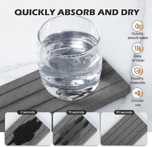 Diatomite Stone Soap Tray - 4PCS Fast Drying Water Absorbing Coaster for Bathroom & Kitchen
