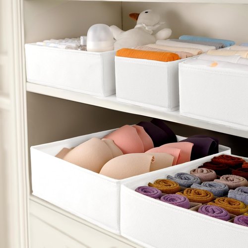 Criusia Sock Drawer Organizer Set - 8 Foldable Dividers for Baby Clothing, Underwear & Accessories | White