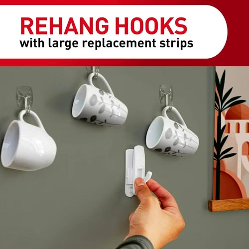 Command Indoor Small Replacement Strips - Damage-Free Wall Hanging Hooks | 64 Strips, Holds Up to 1 lb, White