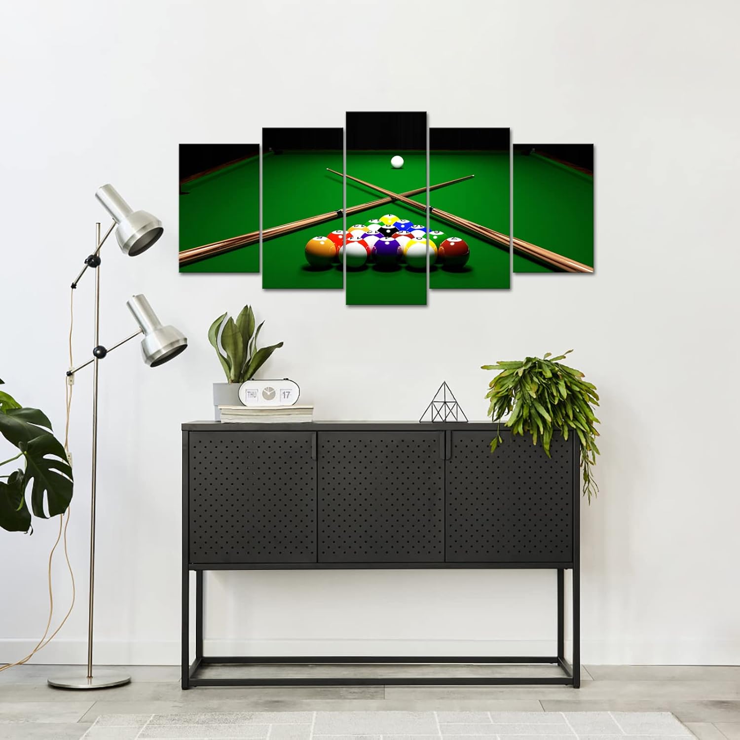 YeiLnm Billiards Ball Wall Art - 5-Piece Sports Poster Set for Pool Game Room Decor