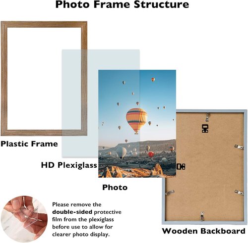 JCJMY 12x17 Rustic Brown Picture Frame - Versatile Wall Mounting for Horizontal or Vertical Display