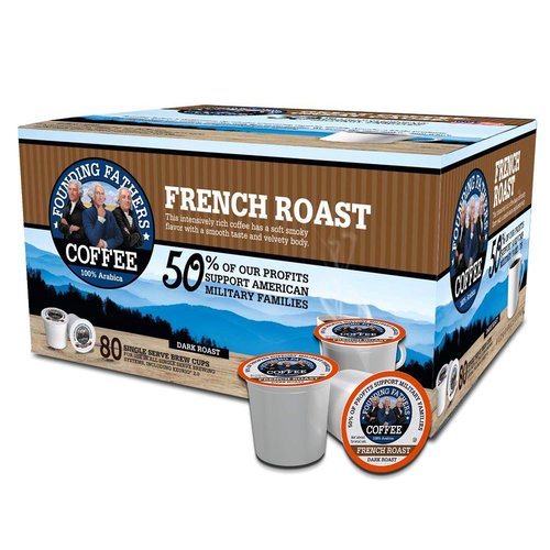 Founding Fathers Coffee - French Roast Single Serve Pods for Keurig 2.0 | 80 Count