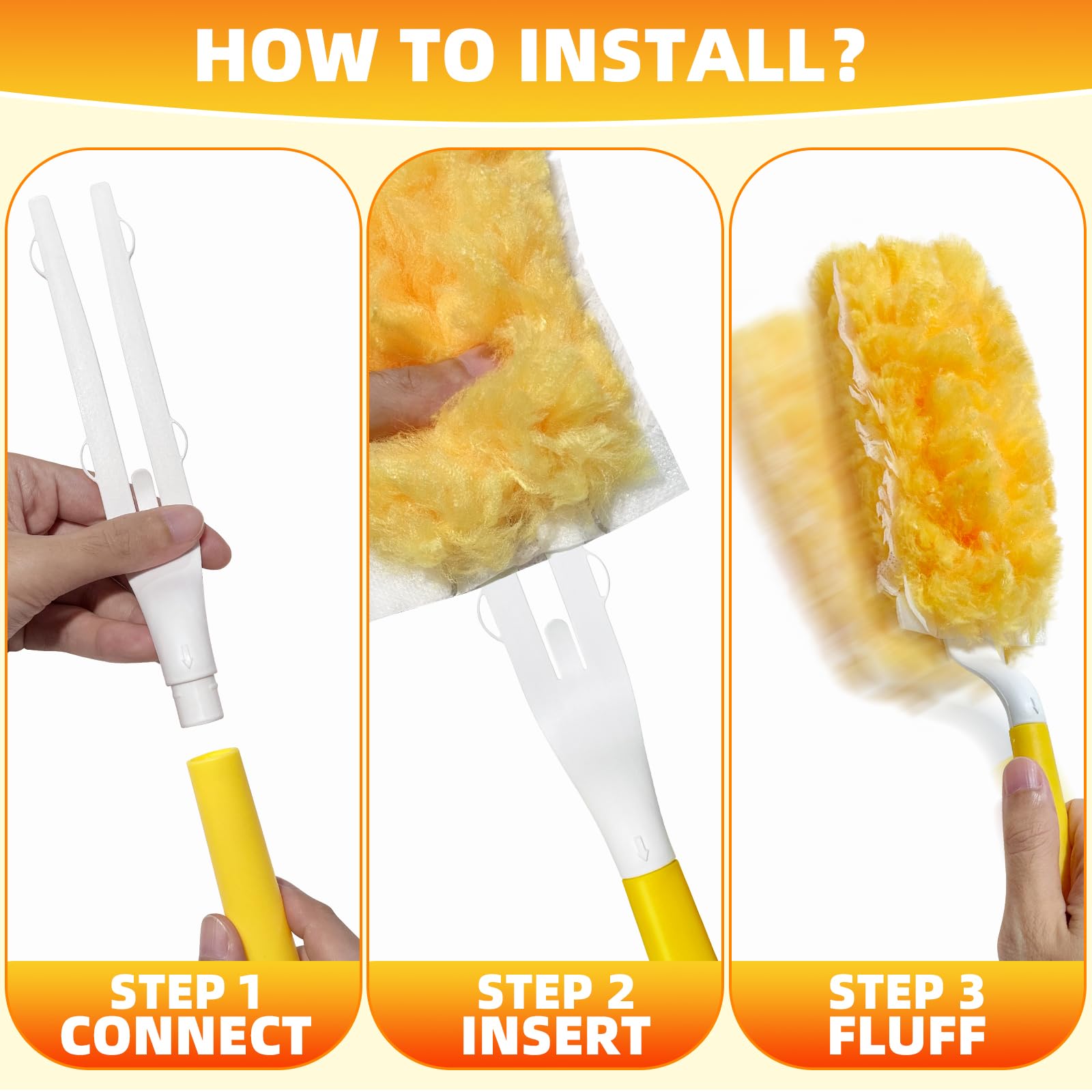 30 Count Duster Refills Compatible with Swiffer Handle, Multi-Surface Duster Refills with 1 Handle, 360° Dusters with 5X Microfibers for Home, Electronics, Office, Furniture, Blinds Cleaning