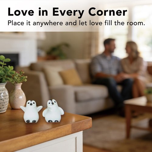 LIMGUVK You’re My Penguin Couple Figurines, Mate for Life Gifts for Couples, Long Distance Relationship & Valentine’s Day, Valentine Gifts for Boyfriend Girlfriend, Couples Gift for Men Women (White)