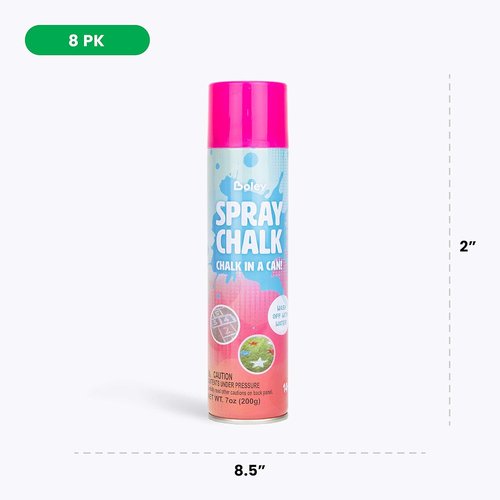 Boley Spray Chalk - Vibrant 8 Pack Washable Chalk Spray Paint, Non-Toxic 7 oz for Outdoor Fun