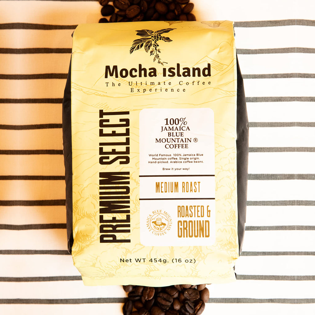 Mocha Island Blue Mountain Coffee (Blue Mountain Coffee Ground, 1lb)