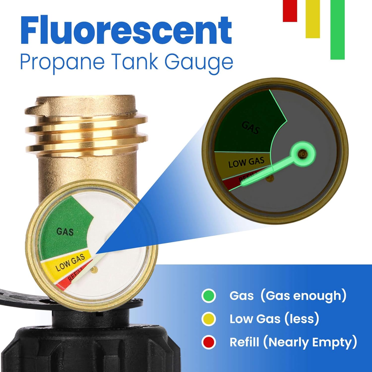 Propane Tank Gauge by [Brand Name] - Accurate Level Indicator & Leak Detector for 20lb Tanks | Solid Brass, 2 Pack