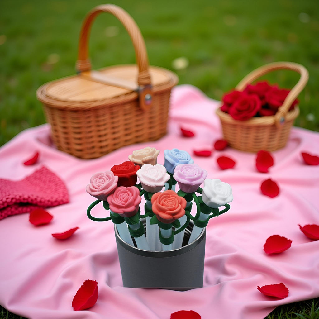 9 Pcs Silicone Rose Straw Cover Cap for Stanley Cup, Flower Straw Toppers Compatible with 6-10mm Drinking Straw, for Stanley Cup for Women Valentine's Gift