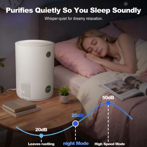 Arint Air Purifiers for Bedroom,H13 True HEPA Air Purifier with 5-Layer Filtration for Pollen/Smoke/Dust/Pet Dander/Odor/Hair,Portable Small Air Purifiers for Home/Office/Living Room(KJ80A White)