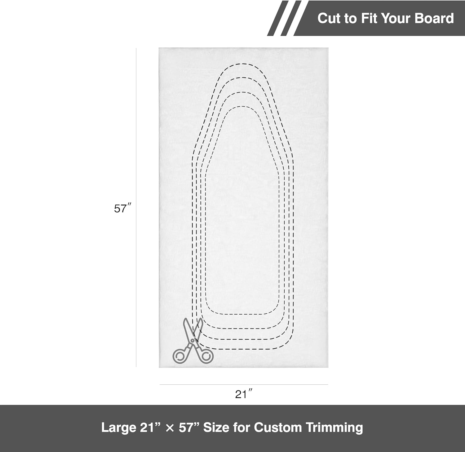 Unisimp Ironing Board Pad - Heavy Duty Replacement for Standard & Large Boards Up to 21 x 57 Inches