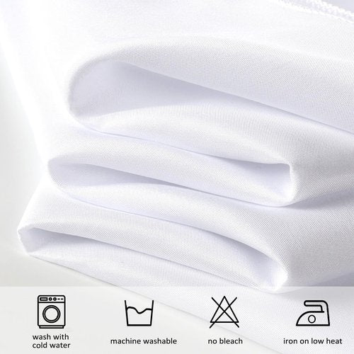 12 Pack White Table Cloth 60x126 Inch Rectangle Tablecloths for 8 Foot Rectangle Tables, Wrinkle Resistant Washable Polyester Fabric Rectangular Table Cover for Dining Banquet Wedding Party