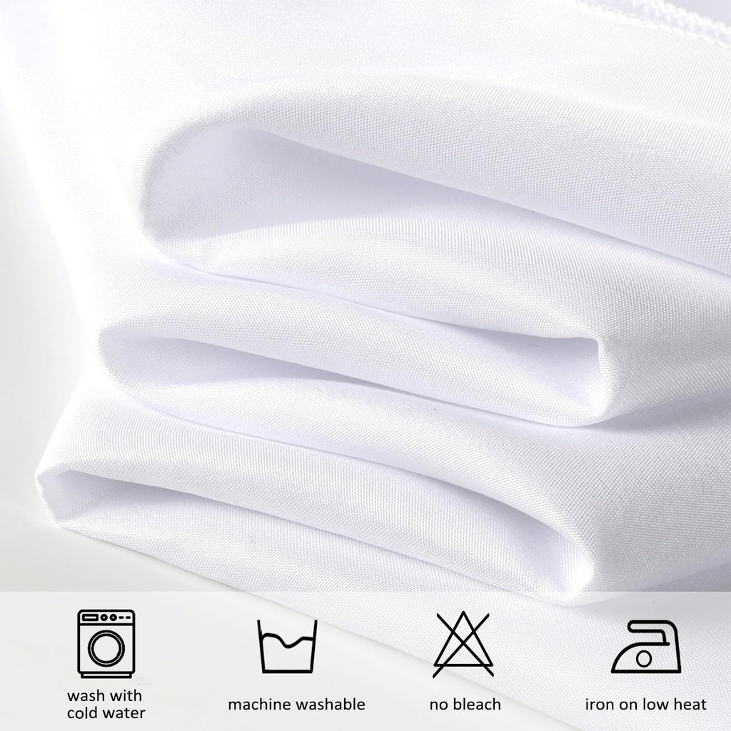 pepmily 8 Pack White Table Cloth 90x156 Inch Rectangle Tablecloths for 8 Foot Rectangle Tables, Wrinkle Resistant Washable Polyester Fabric Rectangular Table Cover for Dining Banquet Wedding Party