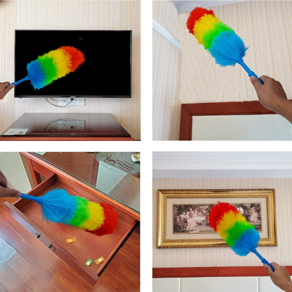 Tockrop 2 Pack Upgrade 19” Static Duster Beandable and Washable - More Fibers Bigger Head Less Loss of Fiber Duster