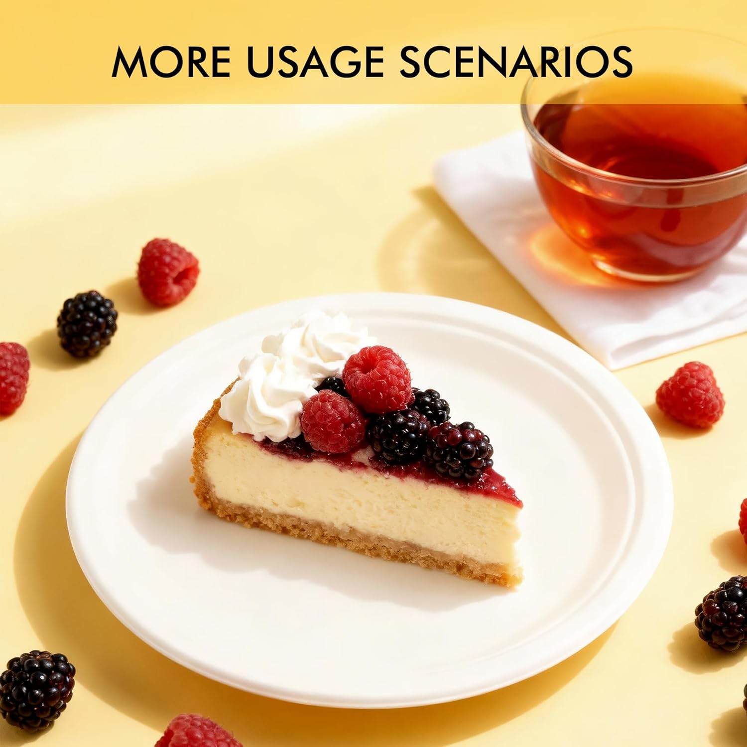RACETOP Compostable 6-Inch Paper Plates - Biodegradable Heavy-Duty Dessert Plates | 100-Pack, Unbleached White