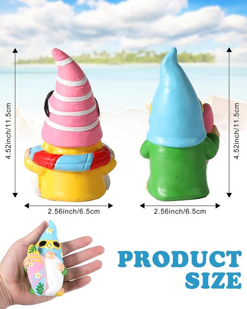 iStatue Pool Gnomes - 2PCS Hand-Painted Funny Resin Statues | Beach Summer Decor for Garden & Poolside