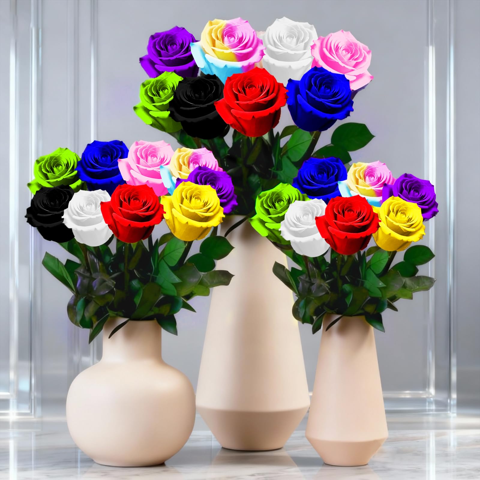 Leebean Single Forever Roses Luxury Gift for Women/Men, Birthday Gifts for Women,Flowers Gifts for Girlfriend,Wife,Mom,Anniversary,Valentine's Day,Wedding,Graduation,Presents for Her,Red