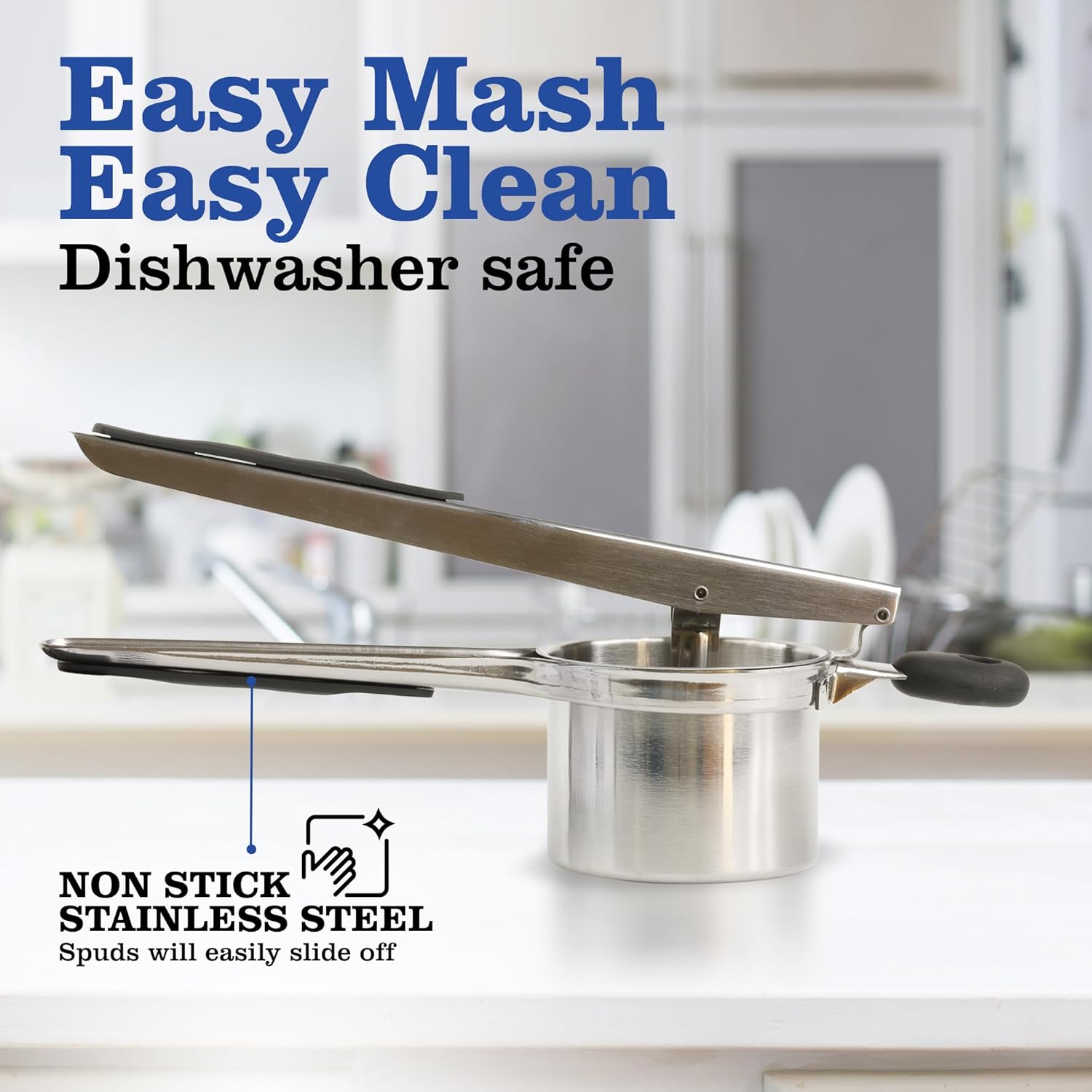 Mindful Design Potato Ricer - Heavy Duty 15oz Stainless Steel Kitchen Tool for Perfect Mashed Potatoes