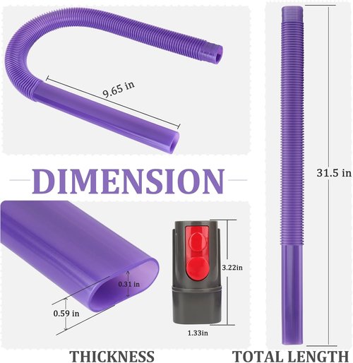 Fullclean Dryer Vent Cleaner Kit - Flexible Lint Removal Tool for Dyson V15, V12, V11, V10, V9, V8, V7