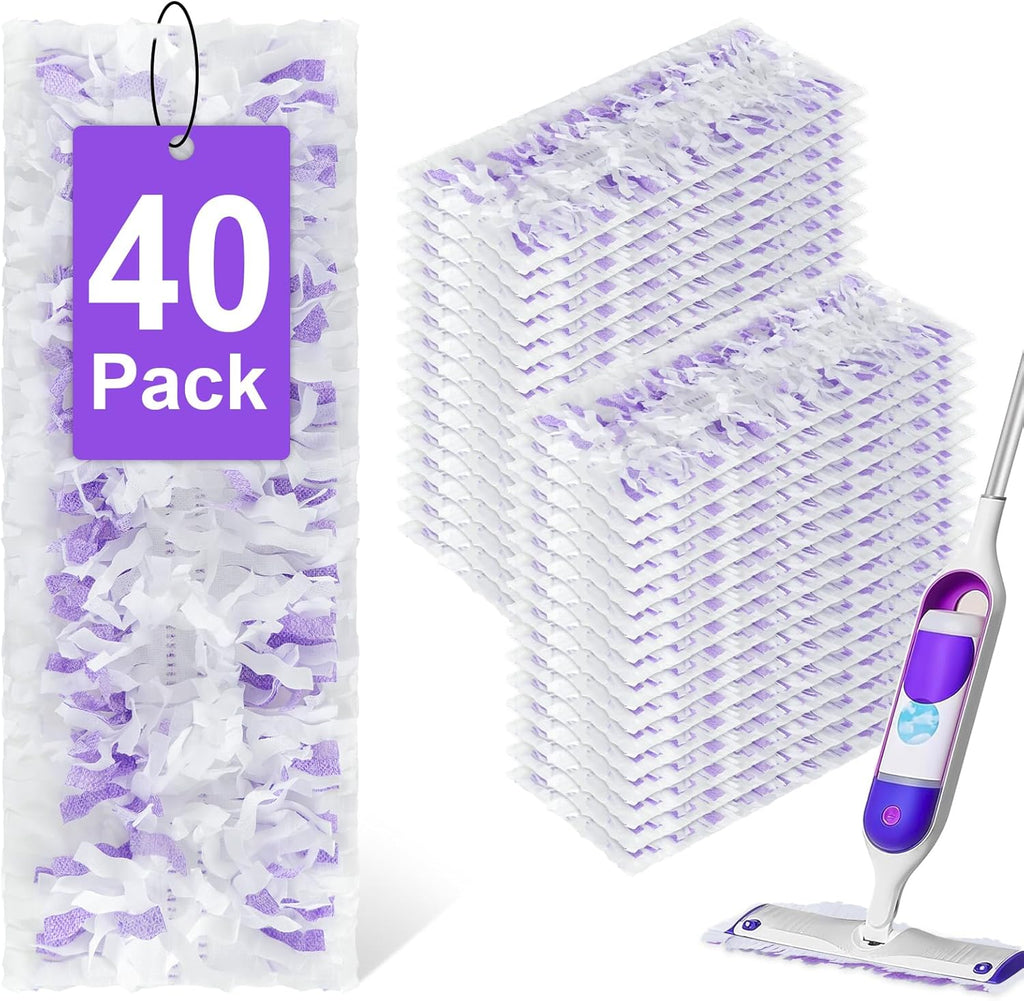 Skiennix Power Mop Refills - 40 Pack Unscented Thickened Multi-Surface & Wood Floor Cleaning