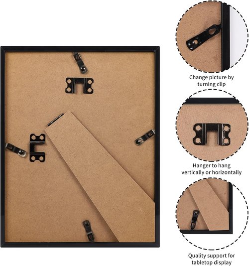 Giftgarden 8x10 Picture Frame - Sleek Black Design for Wall or Tabletop Display