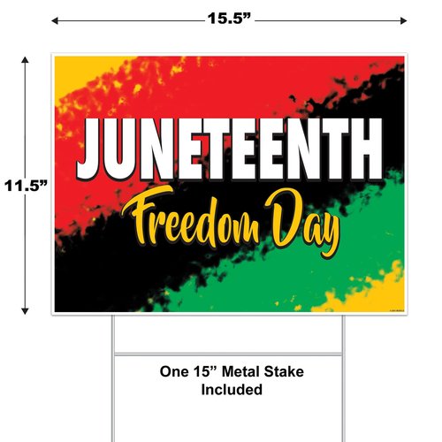 Beistle Corrugated Plastic Outdoor Juneteenth Yard Sign Lawn Décor With Metal Stake for June 19th Independence Freedom Day Black History Party Decorations