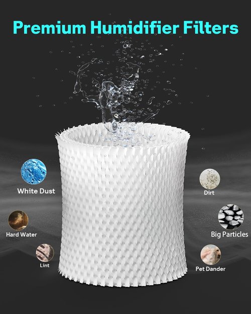 Leemone 3-Pack Bedside Humidifier Filter Replacement Compatible with Canopy Bedside & Nursery Humidifiers, Humidifier Wicking Filter Lasts Up to 6 Weeks