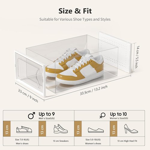 Kuject Large Shoe Storage Box - Stackable Organizer for Closet | Space-Saving Sneaker Container, 12 Pack