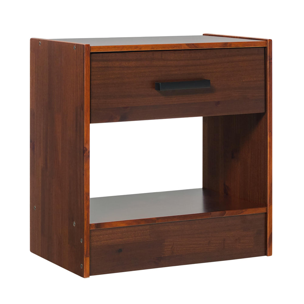 Walker Edison Easy Assembly™ Solid Wood 1-Drawer Nightstand with Handle Walnut