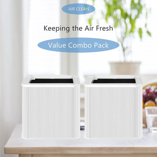 211+ Auto Replacement Filter Compatible with Blueair Blue Pure 211+ Auto Air Cleaner Purifier, Foldable Particle and Activated Carbon Replacement Filter, 2 Pack