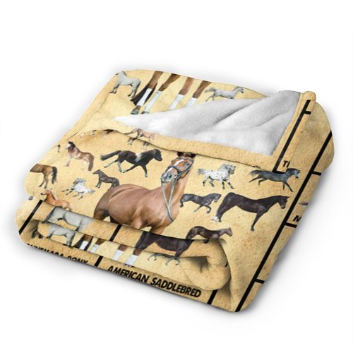 Horse Blanket Throws Horse Gifts Horses Throw Blanket for Girls Boys Kids Adults Soft Warm Cozy Fleece Blanket for Couch Sofa Bed 50"x40"