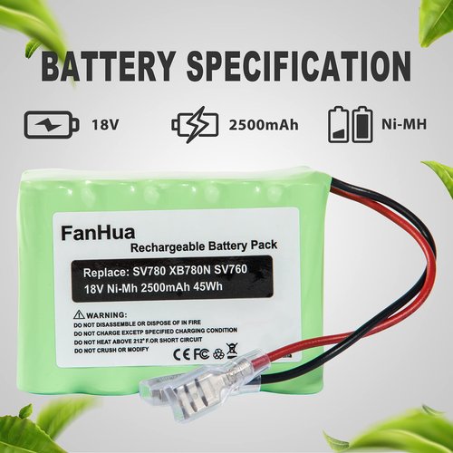Fanhua XB780N Battery Replacement Compatible with Shark SV780-N XB780N SV760 Series SV780_N_14 SV780N Cordless Pet Perfect Handheld Vacuum 2500mAh Ni-Mh Battery