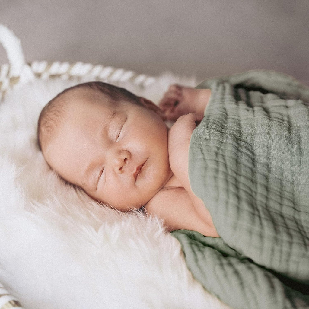 Skiennix Muslin Receiving Blankets - Breathable Neutral Swaddle Wraps for Newborns | 5 Pack